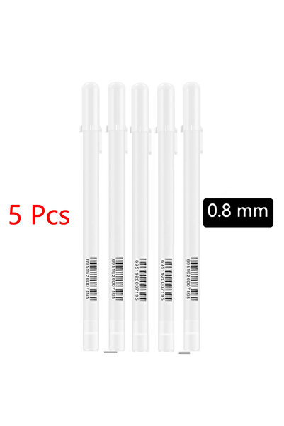 Choice1 5 x 0.8mm 5pcs White Marker Paint Pens Waterproof Permanent Marker Pe...