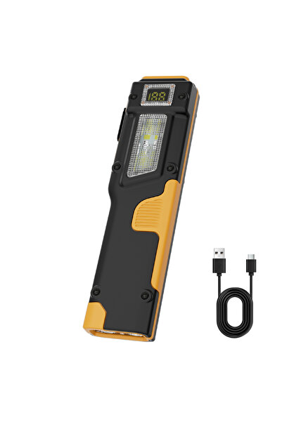 Choice1 Heinast Black-orange Rechargeable 1500 Lumen Flat Flashlights EDC Tac...