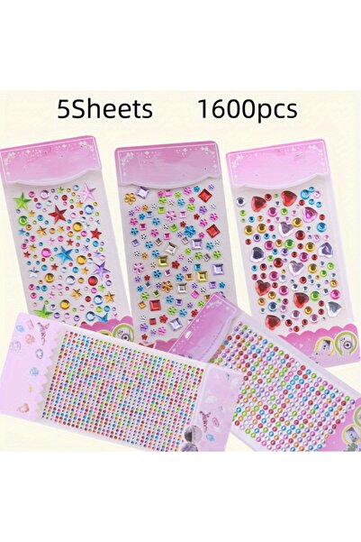 Choice1 5 pages of stickers Self-adhesive Rhinestone DIY Stickers - Colorful ...