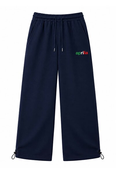zaee Pantaloni de trening largi, ajustabili, cu broderie Aprilia