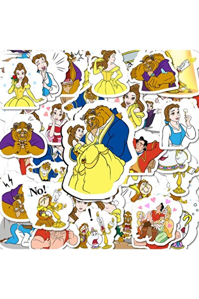 Choice 6X5.2X0.5CM DJ-92 40Pcs Cartoon Beauty and the Beast Stickers DIY Deco...