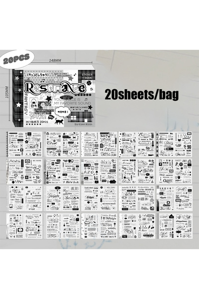 Choice S29000-2 Mr.Paper 20 قطعة M5 كتاب ملصقات نصية قابلة للطي للمجلات والمخ...