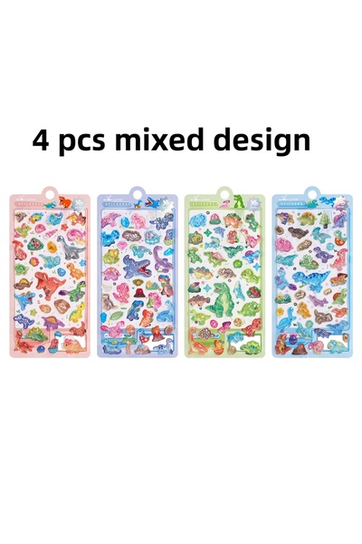 Choice 4 قطع بتصميمات متنوعة، 1 قطعة/4 قطع، ملصقات ثلاثية الأبعاد ملونة بتصمي...