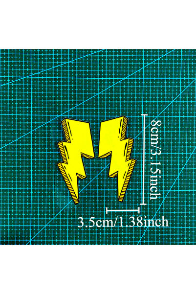 Choice1 Y-1Pair-8x3.5CM 1Pair ملصق دراجة نارية أصفر بتصميم البرق مقاوم للماء ...