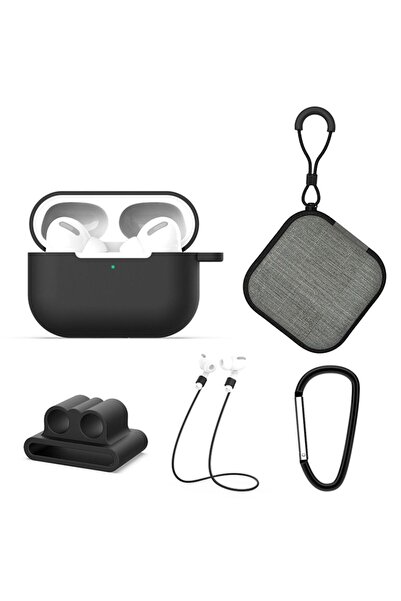 Sonique Σετ 5 σε 1 Soft Touch για AirPods Pro Μαύρο
