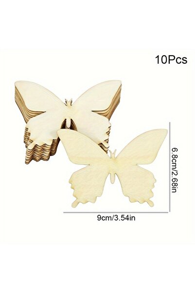 Choice A 10Pcs Wooden Butterfly Unfinished Wood Butterflies for Crafts Blank ...