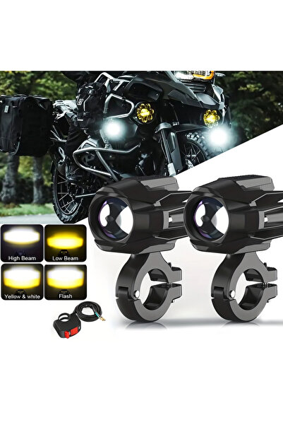 Choice a set Motorcycle Headlight LED Auxiliary Fog Light 6000K Moto Driving ...