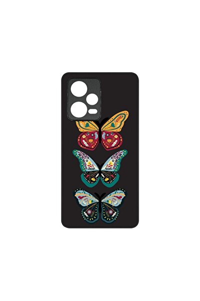 bestcase Тънък стъклен калъф, съвместим с Xiaomi Redmi Note 12 5G, Пеперуда, ...