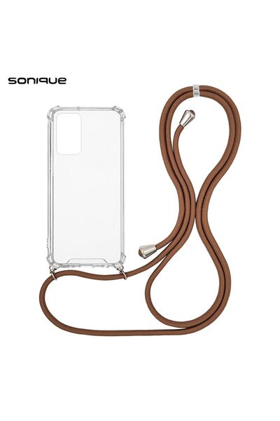 Sonique Θήκη Σιλικόνης με Κορδόνι Armor Clear Xiaomi Redmi Note 12s Καφέ