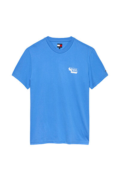 Tommy Hilfiger Tricou slim de bărbați cu mânecă scurtă și logo suprapus M
