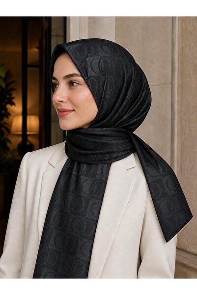 Imannoor Dama Desen Naia Pamuk Şal Siyah