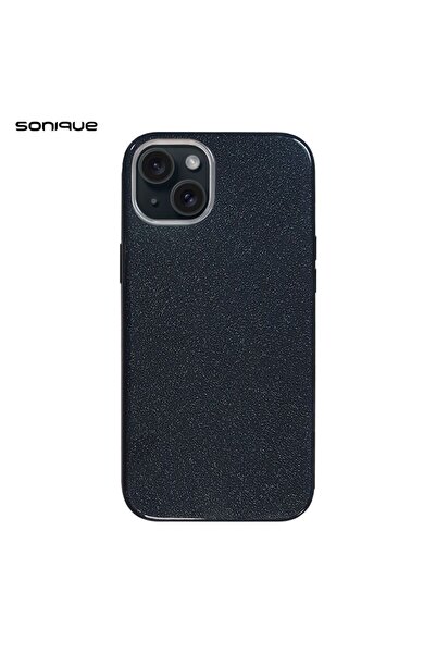 Sonique Θήκη Σιλικόνης Shiny Apple iPhone 15 Plus Μαύρο