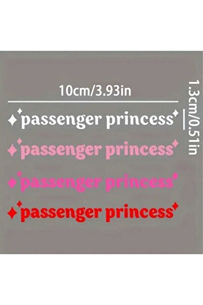 Choice مجموعة متعددة من 4 ملصقات سيارة مضحكة بتصميم "Passenger Princess"، ملص...