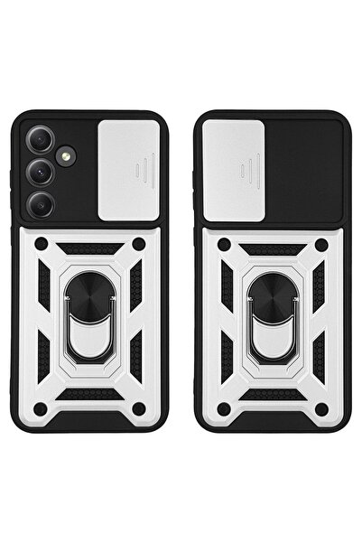 Sonique Θήκη Ring Armor CamPro για Samsung Galaxy A55 5G Ασημί