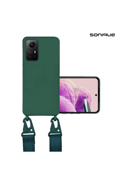 Sonique Θήκη Σιλικόνης με Strap CarryHang Xiaomi Redmi Note 12s Πράσινο Σκούρο