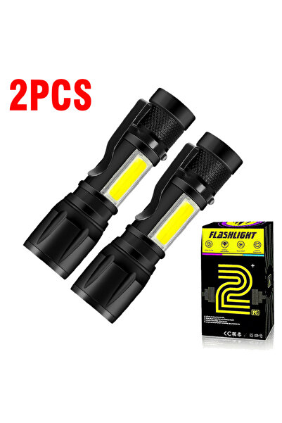 Choice1 2 قطعة مصباح يدوي LED صغير COB + XPE مصباح محمول USB شحن فانوس تخييم ...