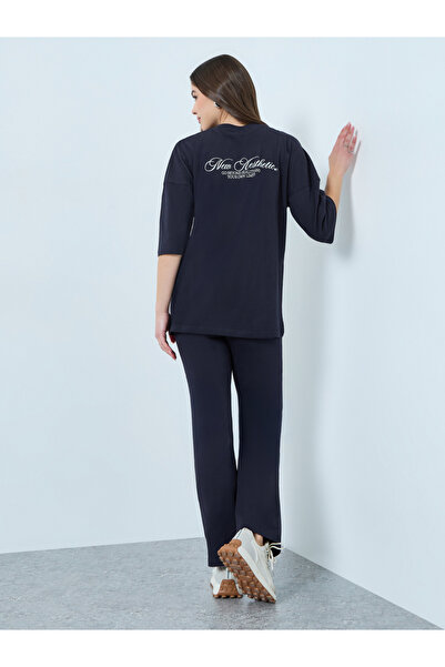 Styli Printed Oversized T-Shirt and Wide Leg Leggings Co-Ords