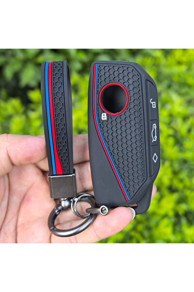 Choice1 With Keychain Silicone Car Key Fob Ring Chain Cover Case For BMW 530i...