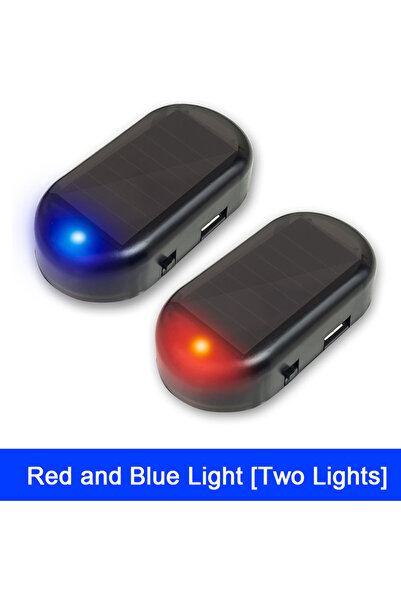 Choice red blue 2pcs 1-2PCS Solar Simulated Dummy Alarm - Wireless Car Anti-t...