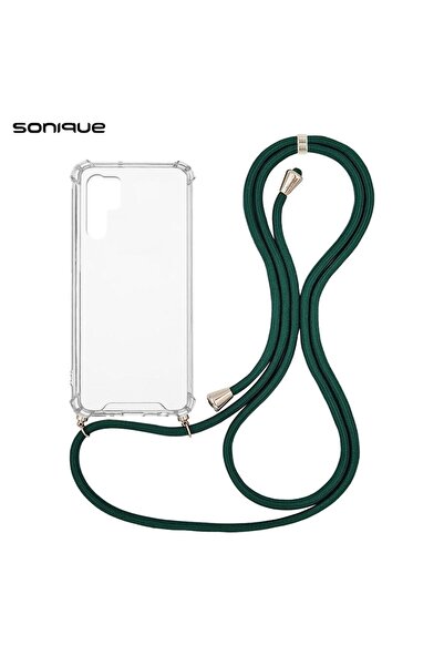 Sonique Θήκη Σιλικόνης με Κορδόνι Armor Clear Huawei P30 Pro Πράσινο Σκούρο