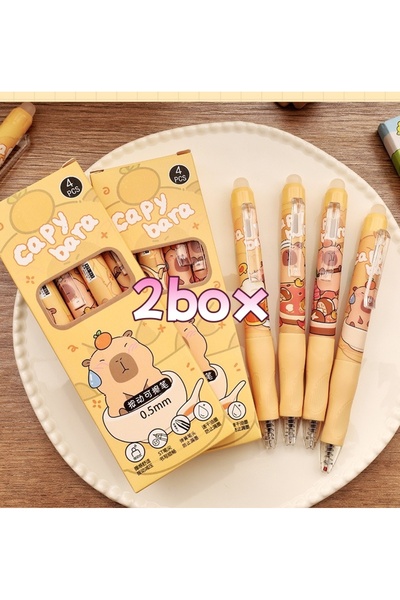 Choice 2box قلم جل قابل للسحب وقابل للمسح بتصميم كابيبارا لطيف، حبر سريع الجف...