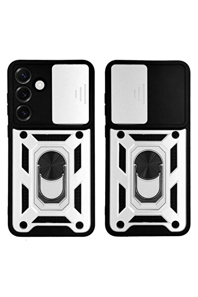 Sonique Θήκη Ring Armor CamPro για Samsung Galaxy S25 Plus Ασημί