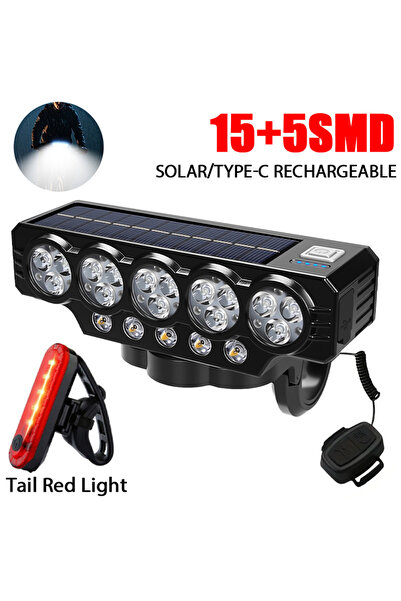 Choice3 Package B-Tail light 9 LED Bike Light Set - Rechargeable 1600LM Front...