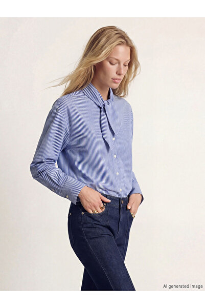 LC Waikiki Nevavm Foulard Collar Striped Women's Shirt