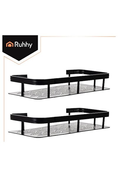 Ruhhy Set 2 rafturi de baie, montare fără găurire sau cu dibluri, 30 x 13 x 4...