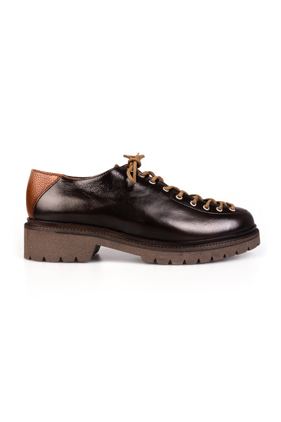 UrbanShoes Pantofi casual dama cu siret pana in varf Leofex- 561 Maro Florantic
