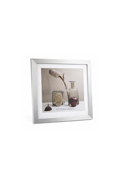 sanalbayim Ahşap Kare Fotoğraf Çerçevesi 30x30 Gümüş