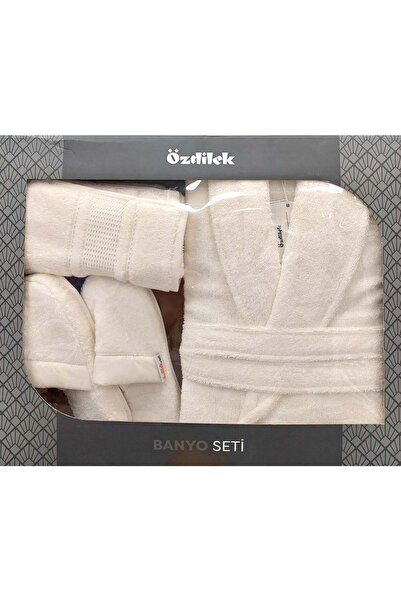 Özdilek Colourist Krem Kişisel Banyo Bornoz Seti (XL Beden)