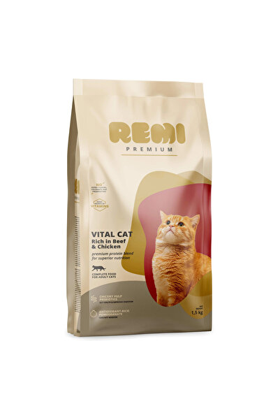 remi Hrana uscata pentru pisici, Premium Vital Vita si Pui, 1.5 kg
