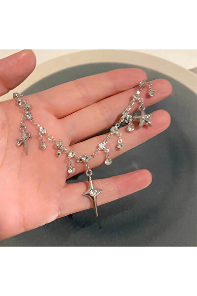 GlaMLo Accessories Colier cu stele decorative și pietre strălucitoare
