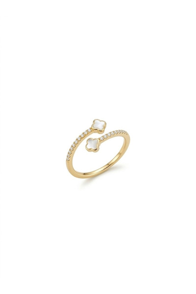 Twin Store Stoned Clover Design Ring - Yz0222