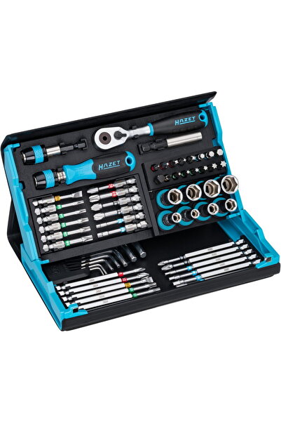 HAZET SmartCase socket and bit set 2200SC-32, 59 pieces (black/blue, 1/4, wit...