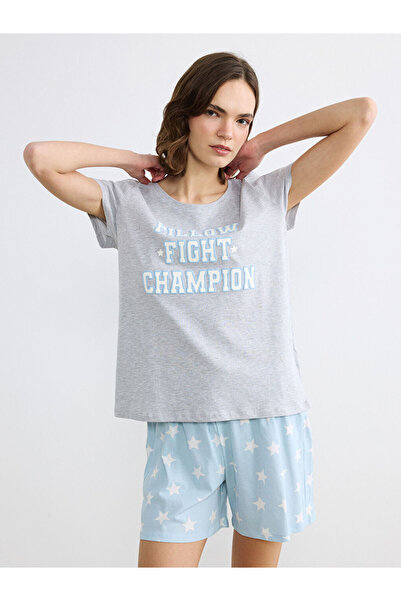 LC Waikiki I Sıfır Roba Yaka Printed Women's Shorts Pajama Set from Freezen S...
