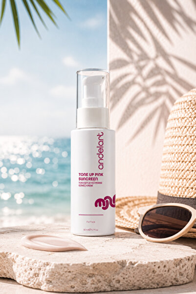 andelart Ton Eşitleyici Pembe Güneş Kremi | Tone Up Pink Sunscreen 50 ML | Aydınlatıcı & Nemlendirici Günlük SPF Bakımı