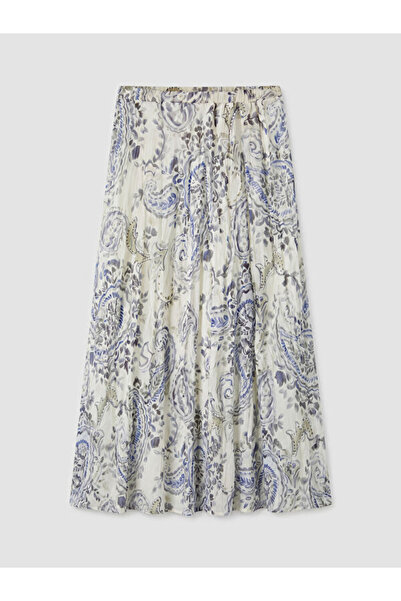 LC Waikiki Rmz Gi̇yi̇m Farkiyla Embroidered Chiffon Pleated Skirt with Waist ...