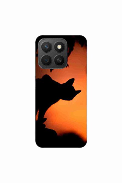 OEM Husa compatibila cu Honor X8c Silicon Gel Tpu Model Halloween Pisica Neagra