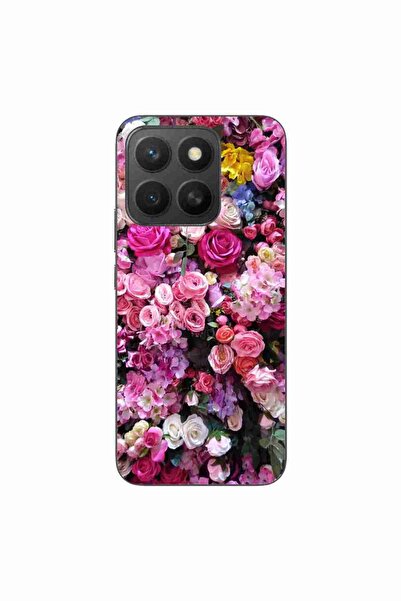 OEM Case compatible with Honor X8c Silicone Gel Tpu Pink Roses Pattern