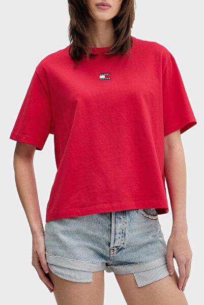 Tommy Jeans Logolu Pamuklu Boxy Fit Bisiklet Yaka T Shirt T SHİRT DW0DW22202 XK3