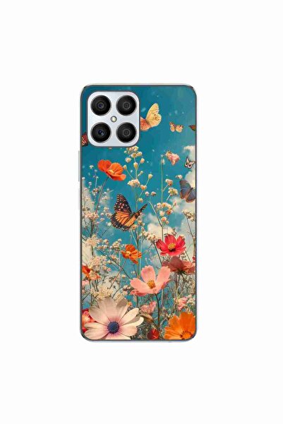 OEM Husa compatibila cu Honor X8 4G Silicon Gel Tpu Model Flori si Fluturi