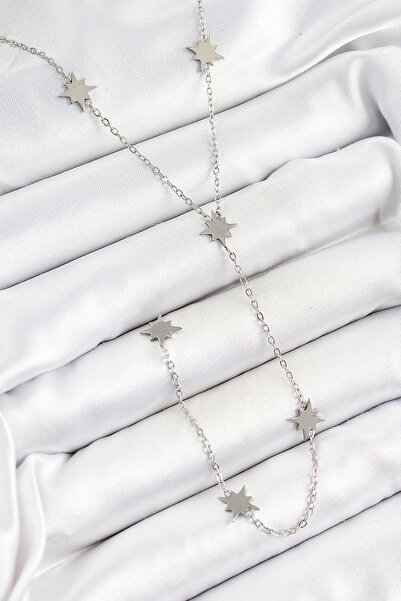 ETC 316L Steel Pole Star Figured Y Model Silver Color Women's Necklace 5886 -...