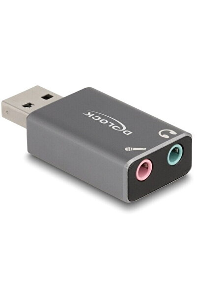 DELOCK Placă de sunet externă, DELOCK, 66633, 2x3.5 mm, USB-A, gri