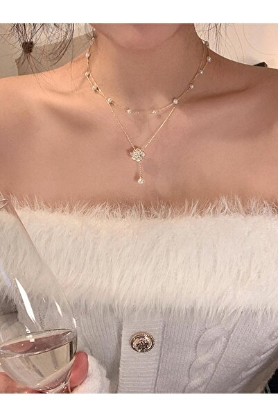 Generic Chain Necklace with Artificial Pearls
