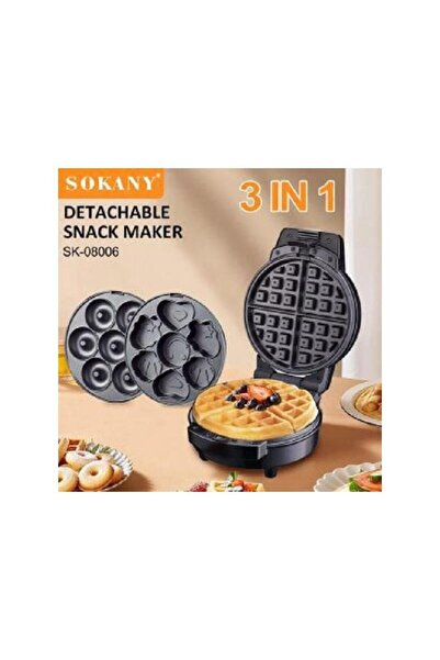 SOKANY 3‑in‑1 Detachable Sandwich Maker – Waffle, Donut & Cartoon Cake Maker,...
