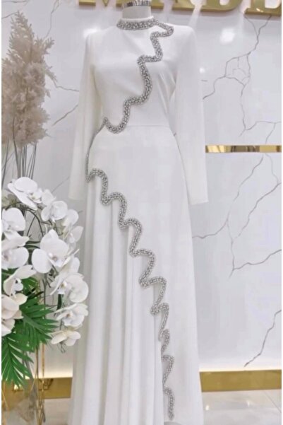 MODA Special Design Top Dabıl Fabric Stone Embroidered Skirt Chiffon Fabric F...