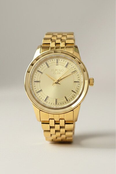 JG. Polo Club Gold Yellow Gold Dial 34 mm Women's Wristwatch Steel Band 2 Yea...