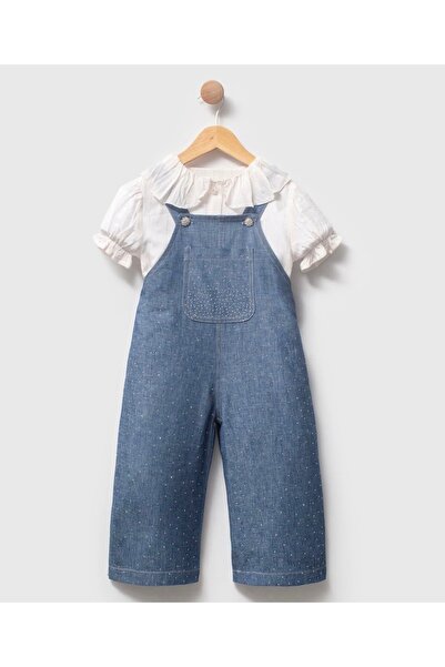 Alvadonna Baby Collar Blouse Salopet Double Girls' Set